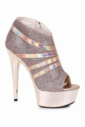 609-KIKI Platform Pump  | Gold Faux Leather