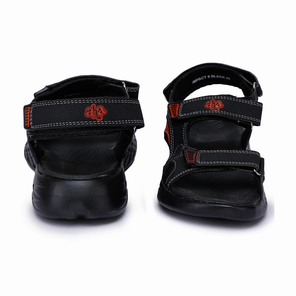 A-HA Casual Black Sandals For Men IMPACT-9 By Liberty