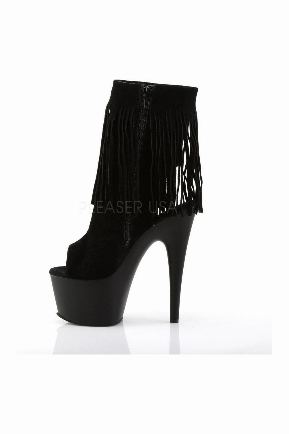ADORE-1019 Platform Boot  | Black Genuine Leather