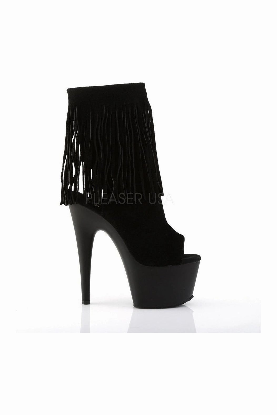 ADORE-1019 Platform Boot  | Black Genuine Leather