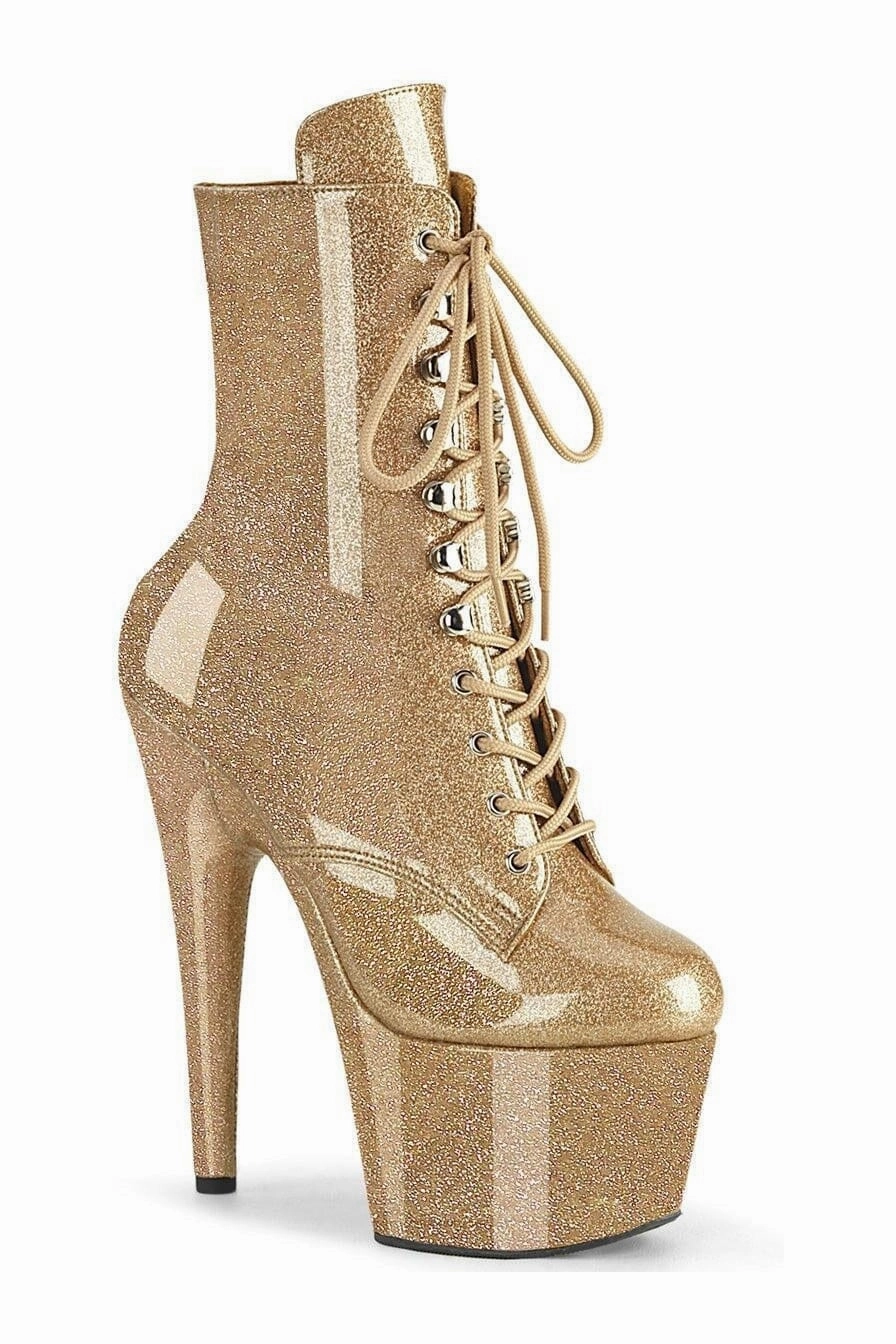 ADORE-1020GP Gold Glitter Patent Ankle Boot
