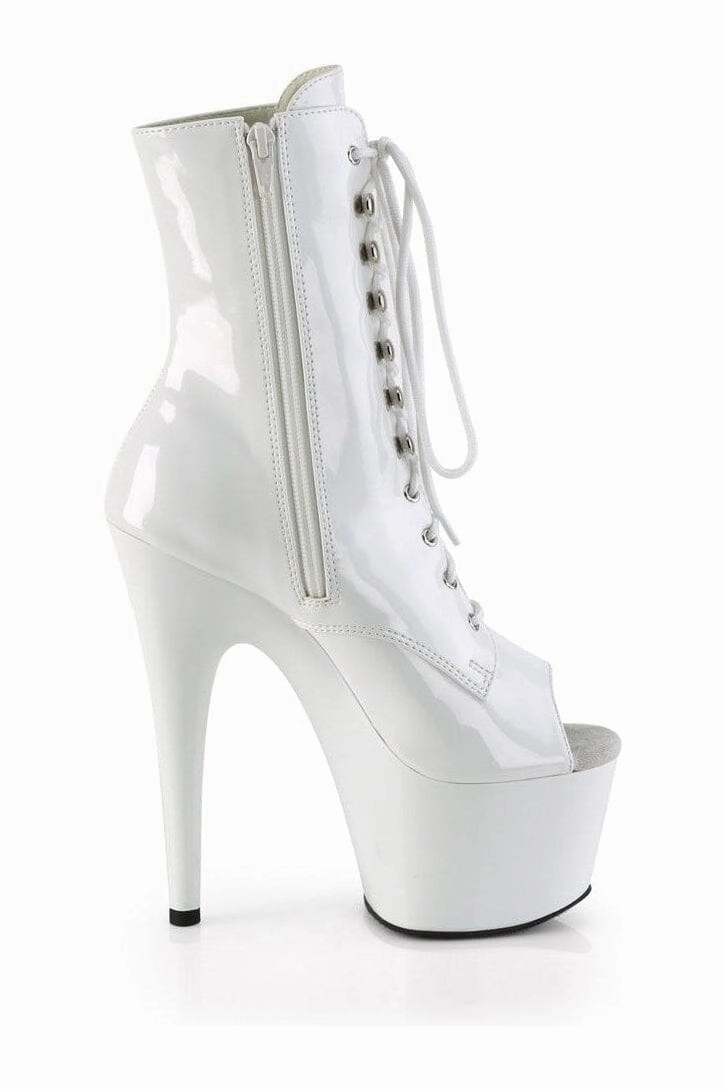 ADORE-1021 White Patent Ankle Boot