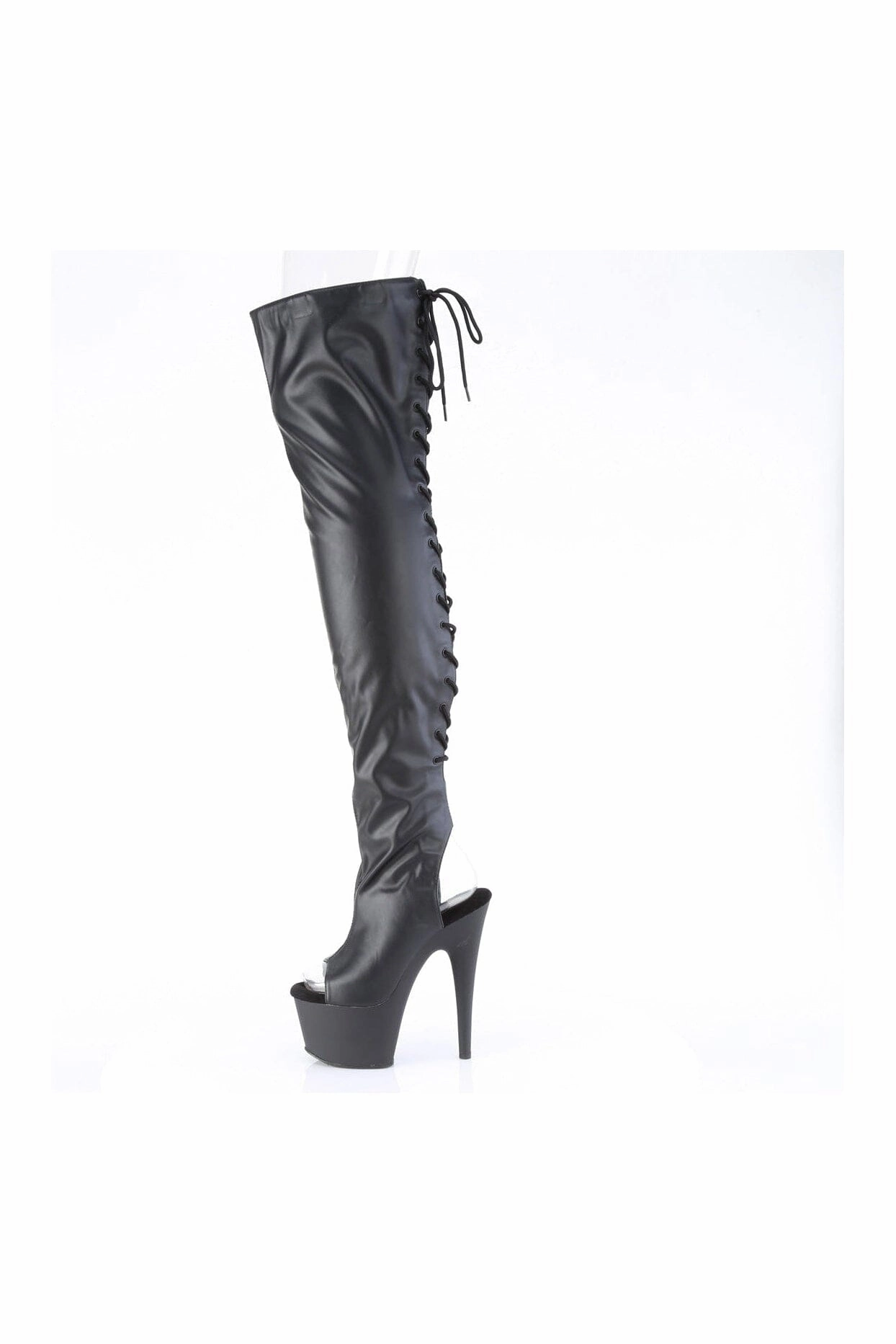 ADORE-3017 Black Faux Leather Thigh Boot