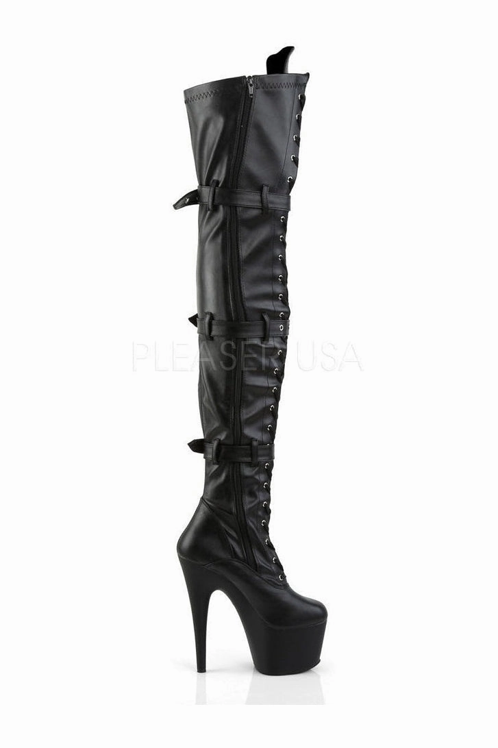 ADORE-3028 Platform Boot  | Black Faux Leather