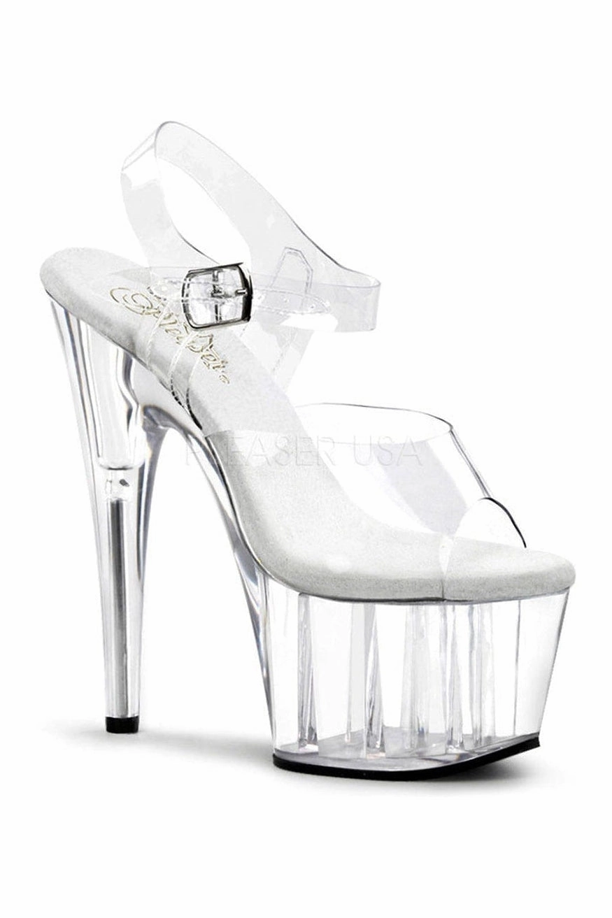 ADORE-708 Platform Sandal  | Clear Vinyl