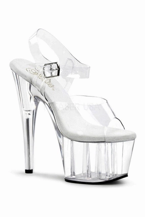ADORE-708 Platform Sandal  | Clear Vinyl