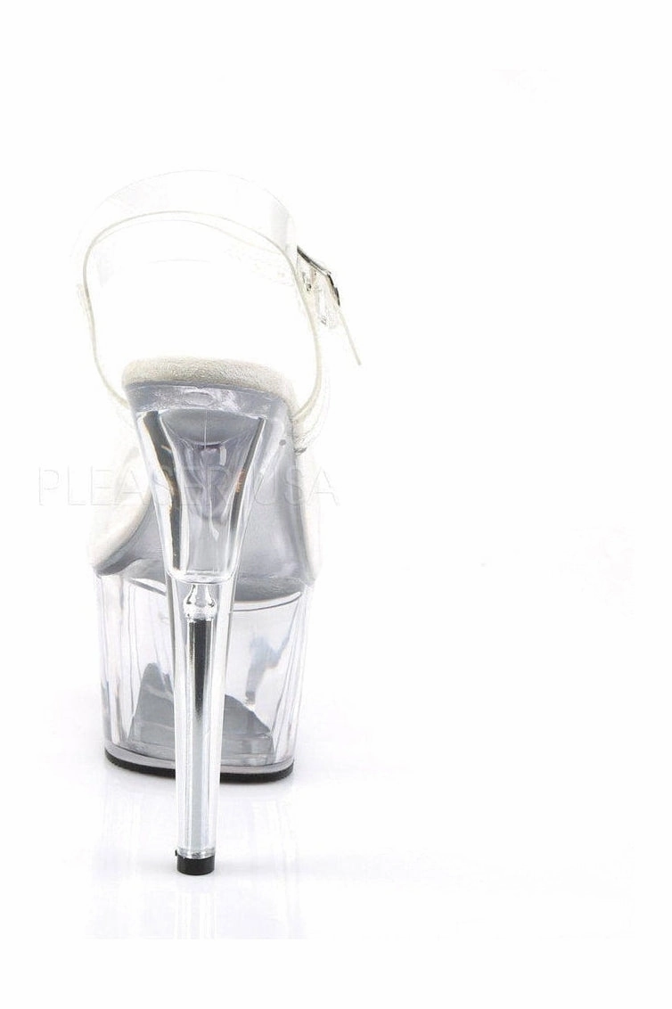 ADORE-708 Platform Sandal  | Clear Vinyl