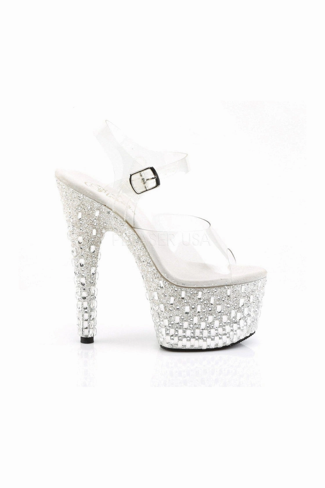 ADORE-708MR-5 Platform Sandal  | Clear Vinyl