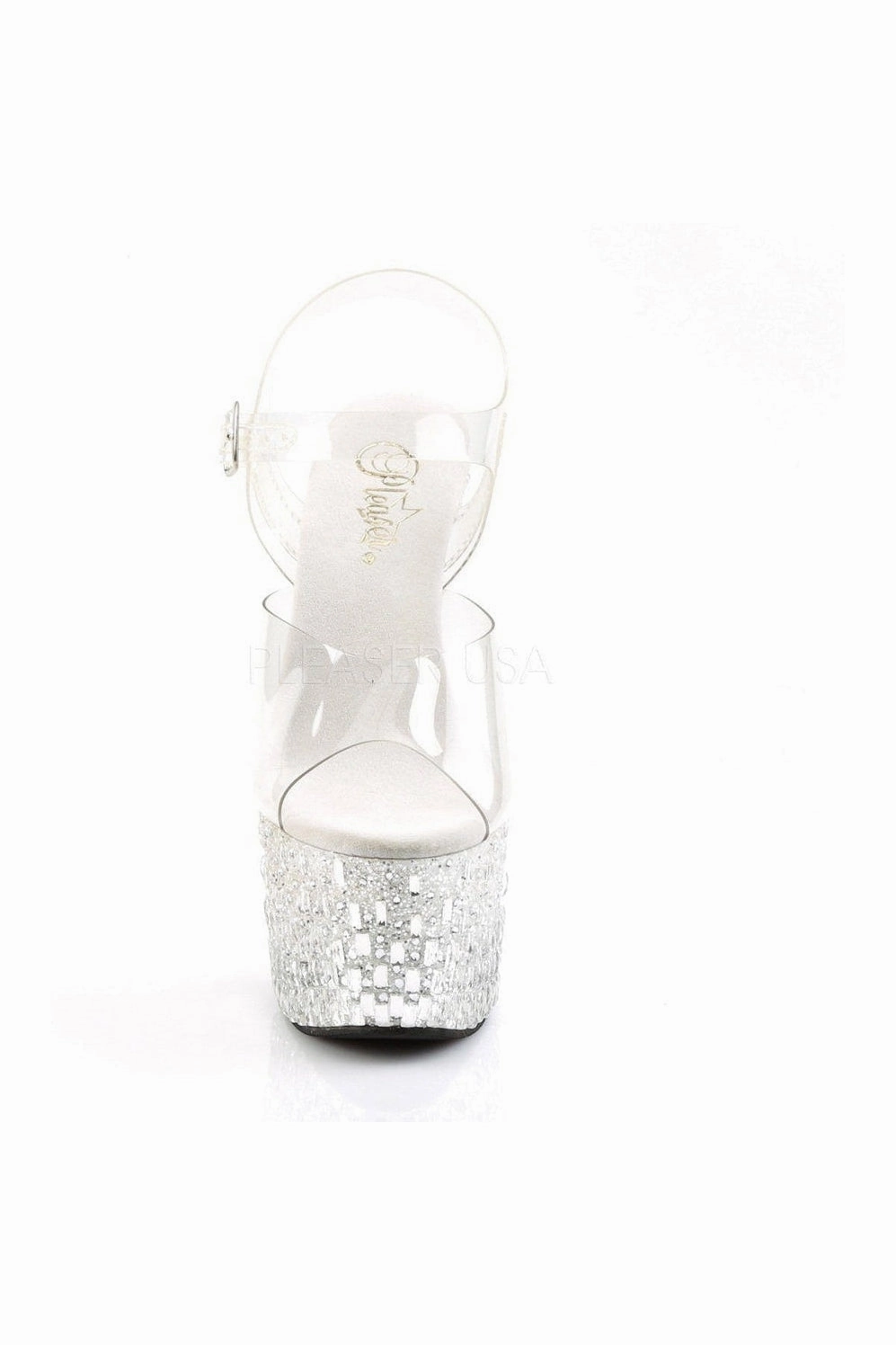 ADORE-708MR-5 Platform Sandal  | Clear Vinyl