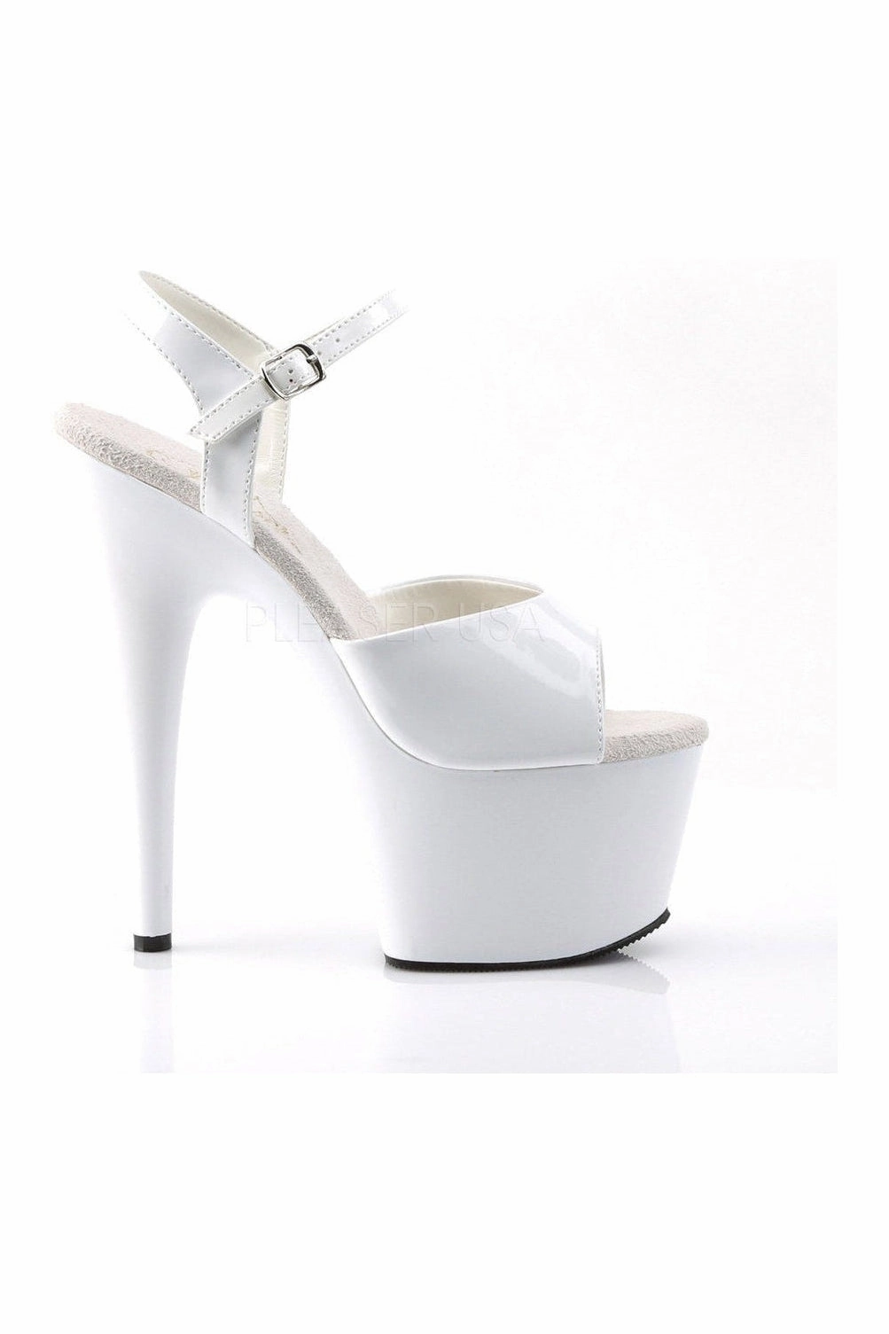 ADORE-709 Platform Sandal  | White Patent