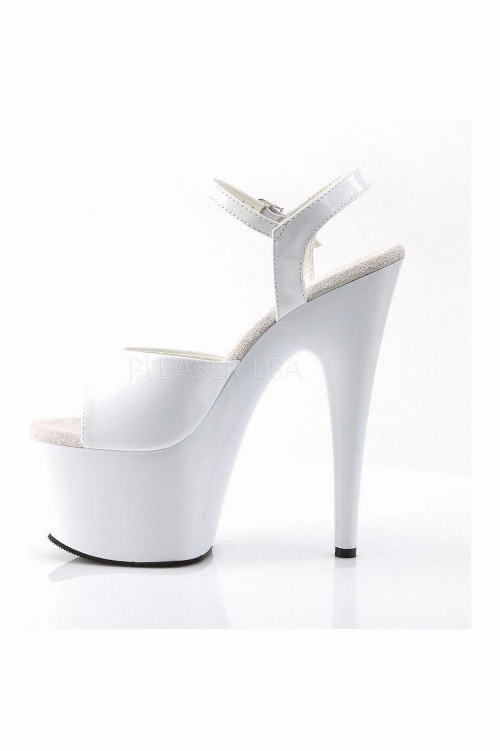 ADORE-709 Platform Sandal  | White Patent