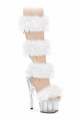 ADORE-728F Clear Marabou Sandal