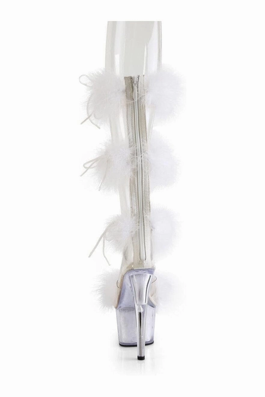 ADORE-728F Clear Marabou Sandal