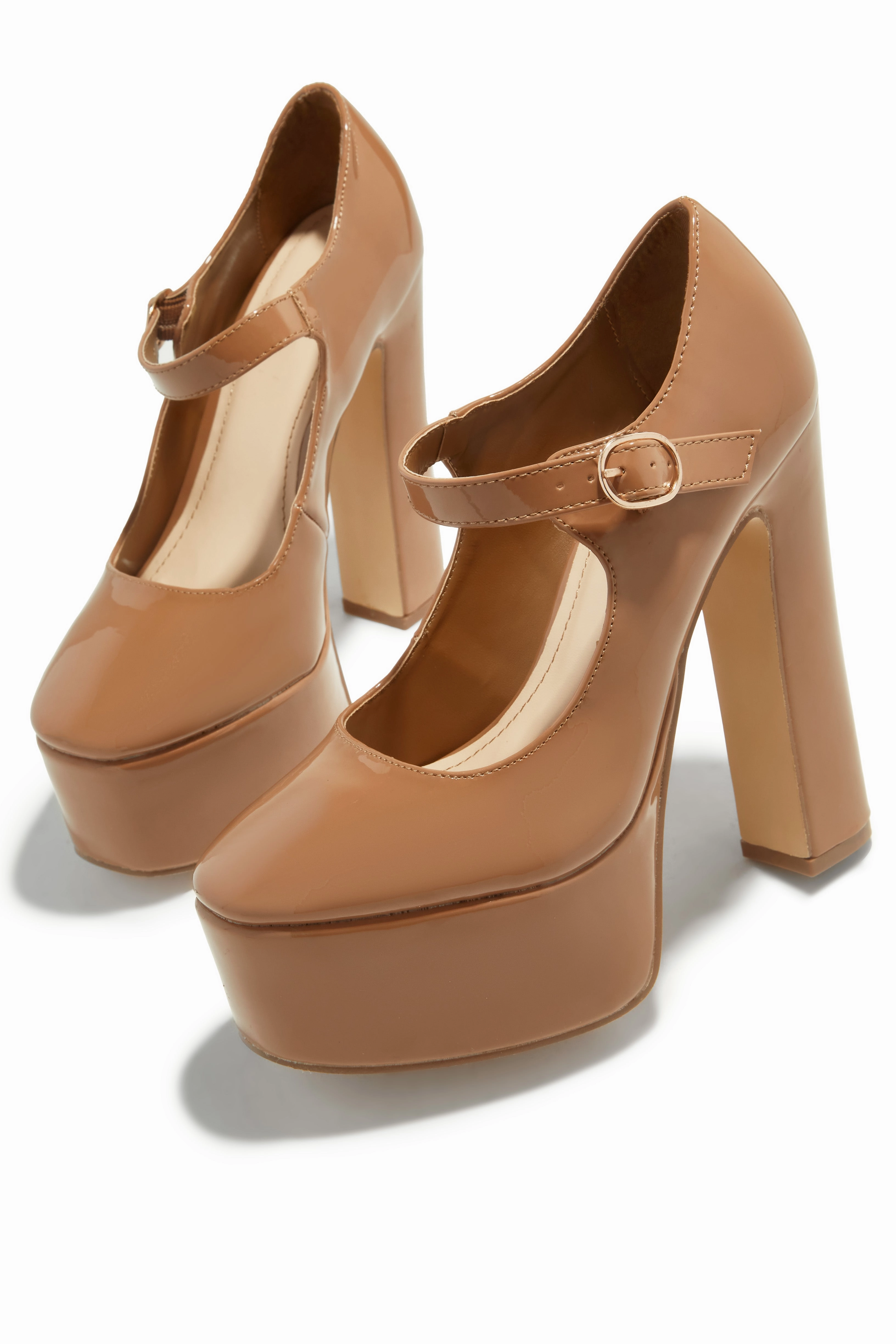 Bella Platform Block Heels - Camel