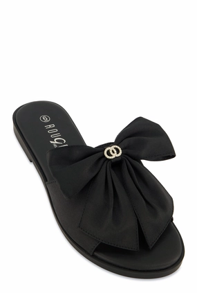 Bow Band Open Toe Slide Sandals