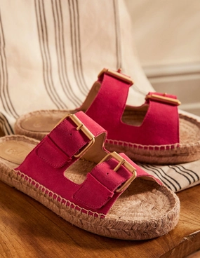 Buckle Espadrille Sandals-Rambling Rose