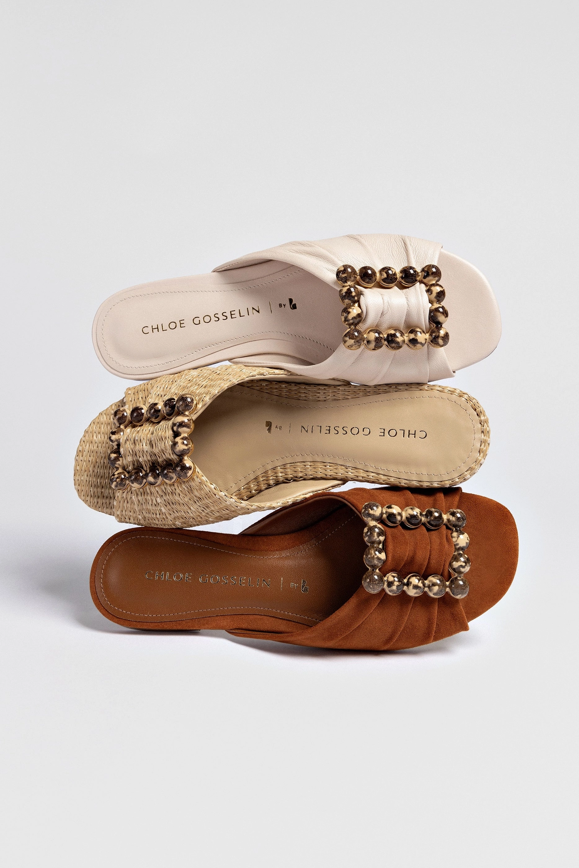 Chloe Gosselin by Larroudé Nova Flat In Chestnut Suede