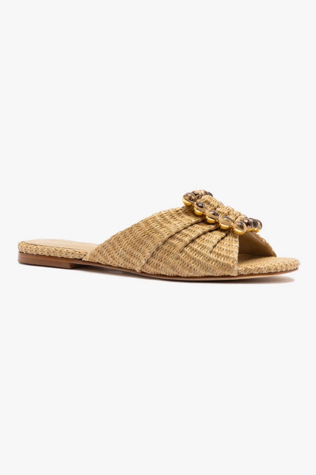 Chloe Gosselin by Larroudé Nova Flat In Natural Raffia