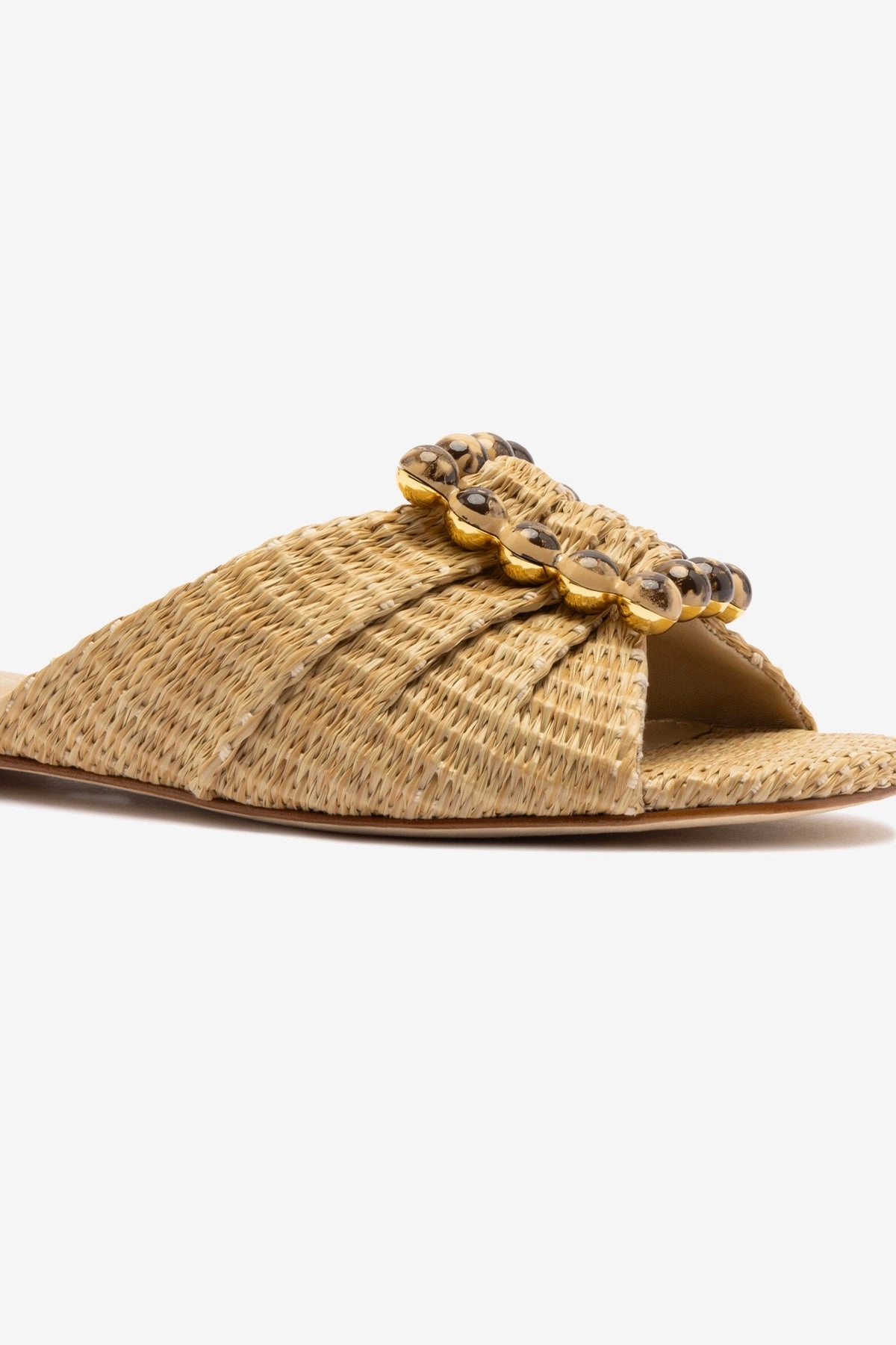 Chloe Gosselin by Larroudé Nova Flat In Natural Raffia