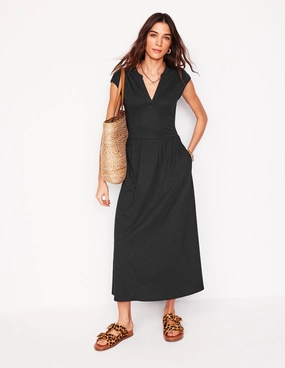 Chloe Jersey Midi Dress-Black