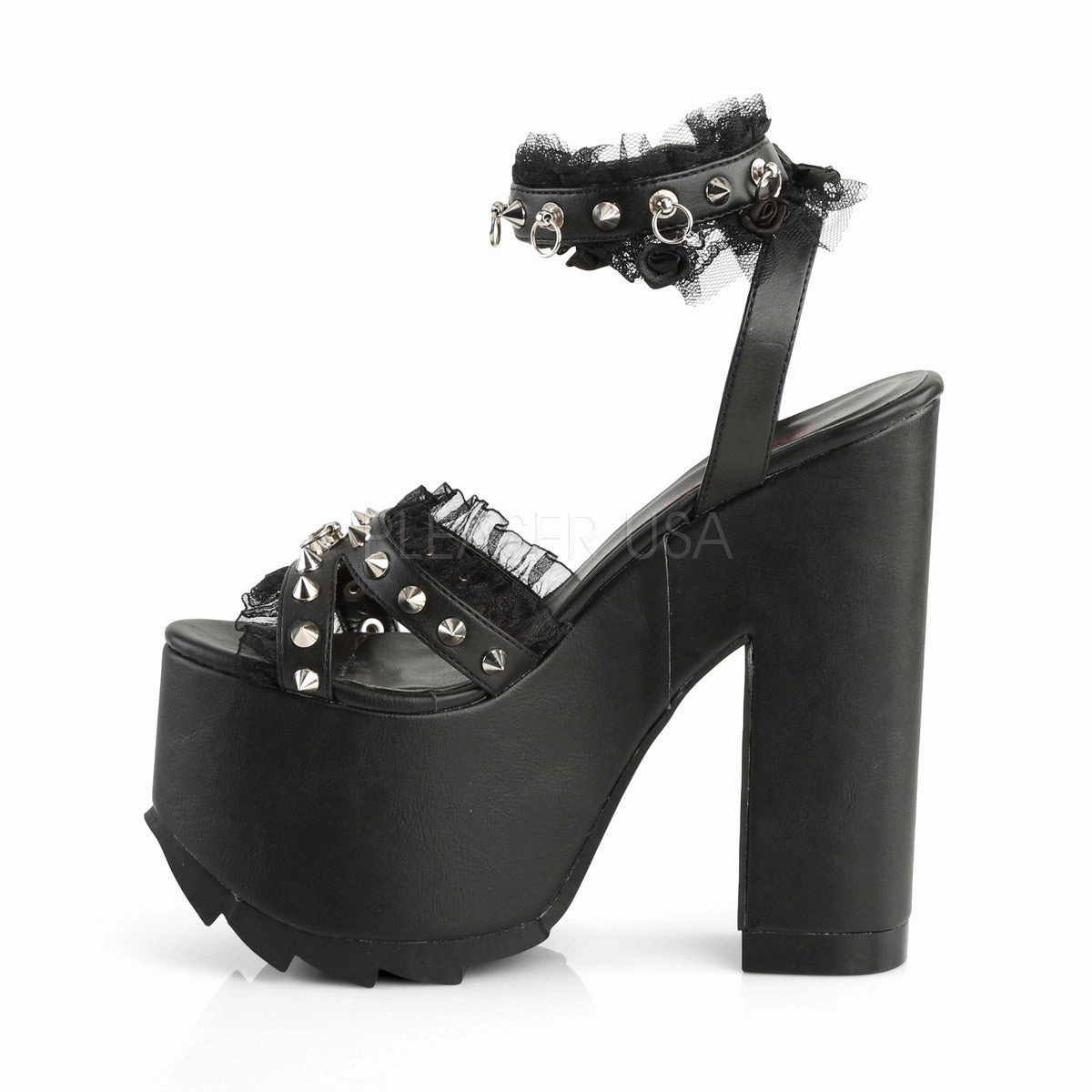 CRAMPS-08  Black Vegan Leather-Lace