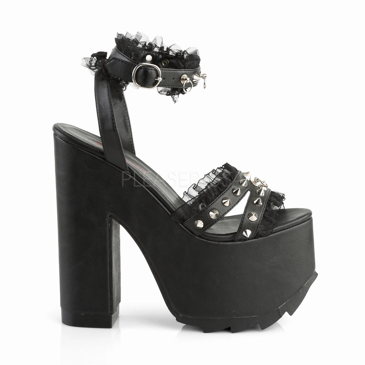 CRAMPS-08  Black Vegan Leather-Lace