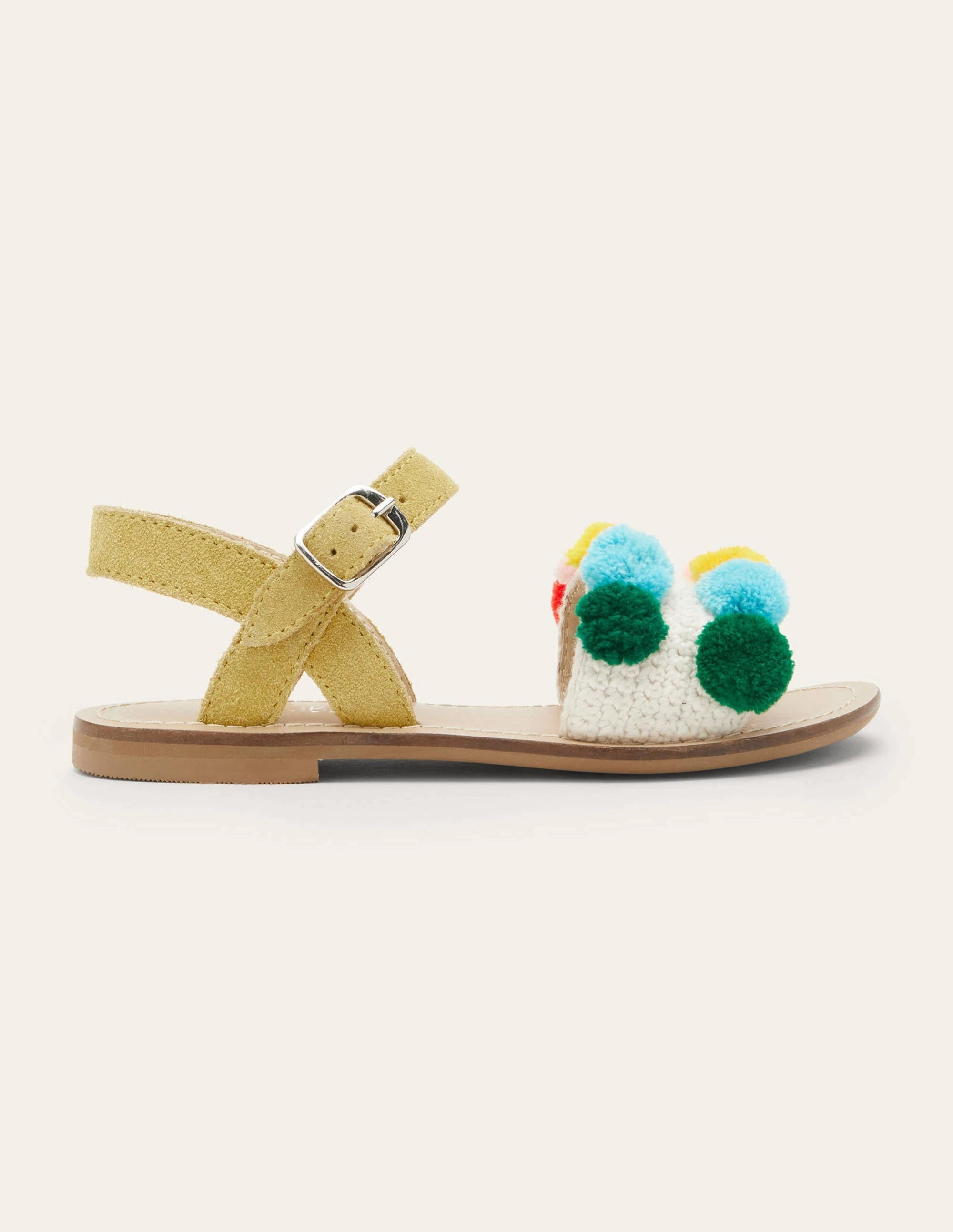 Crochet Sandals-Multi Pom Poms