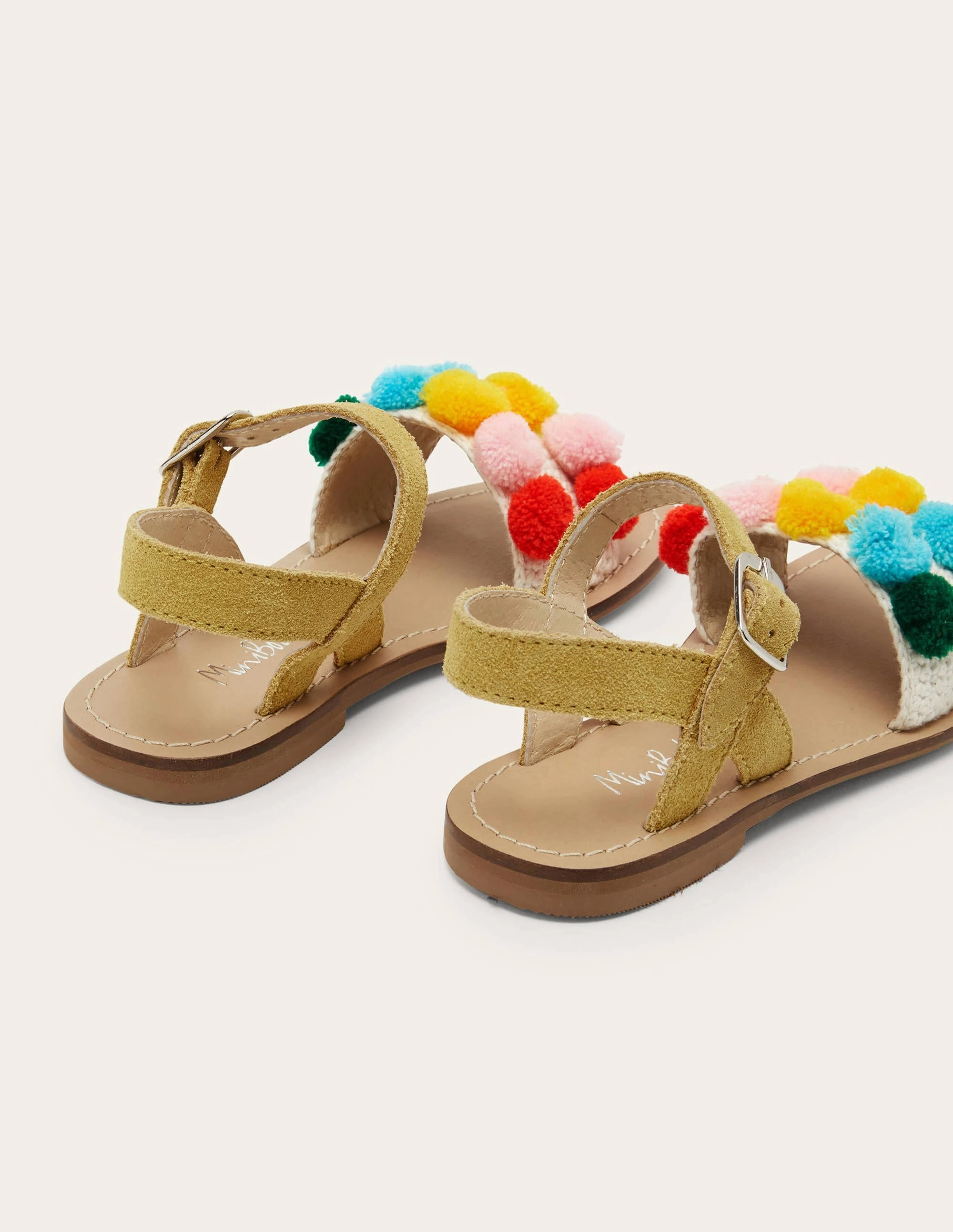 Crochet Sandals-Multi Pom Poms