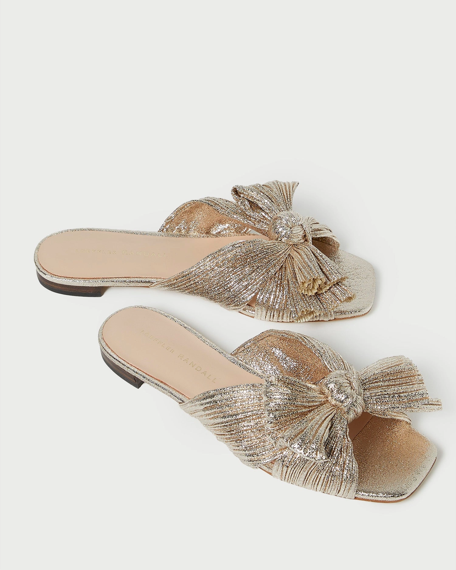 Daphne Champagne Bow Slide