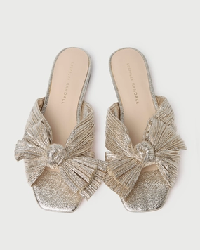 Daphne Champagne Bow Slide