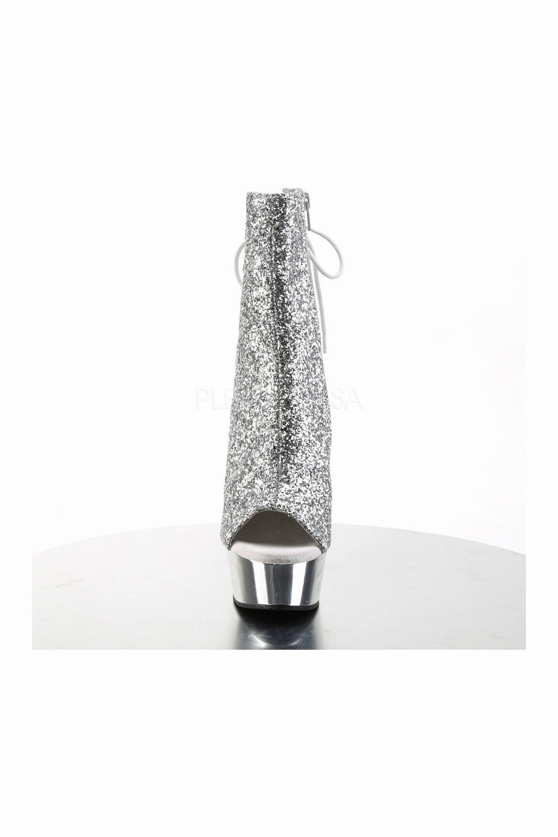 DELIGHT-1018G Platform Boot  | Silver Glitter