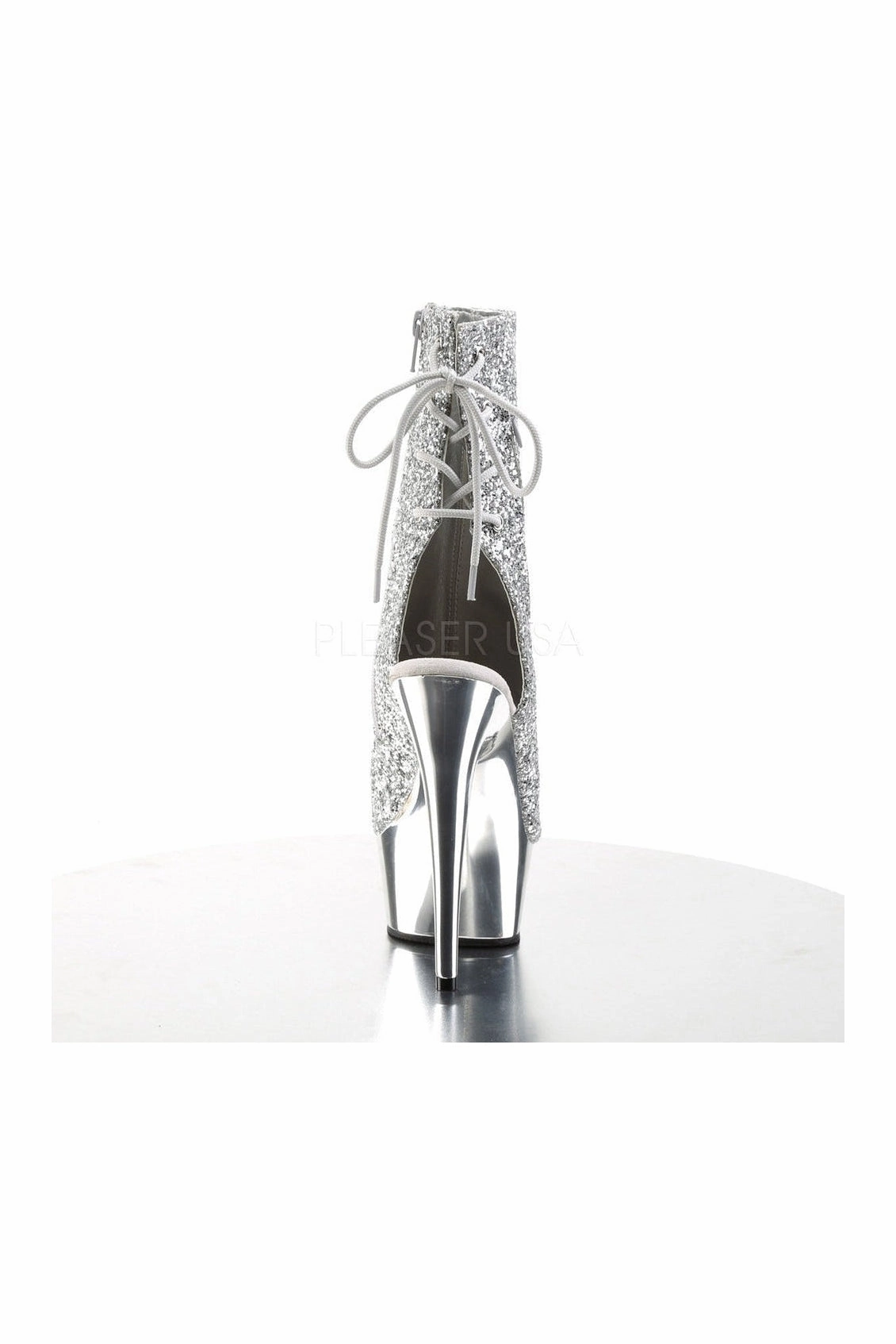 DELIGHT-1018G Platform Boot  | Silver Glitter