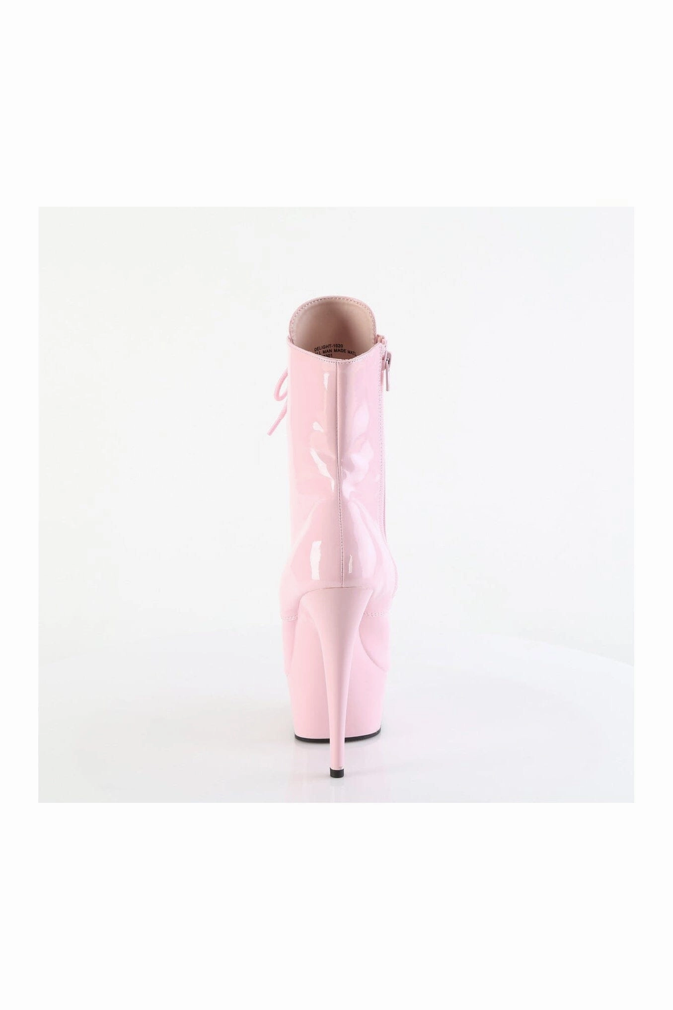 DELIGHT-1020 Pink Patent Ankle Boot