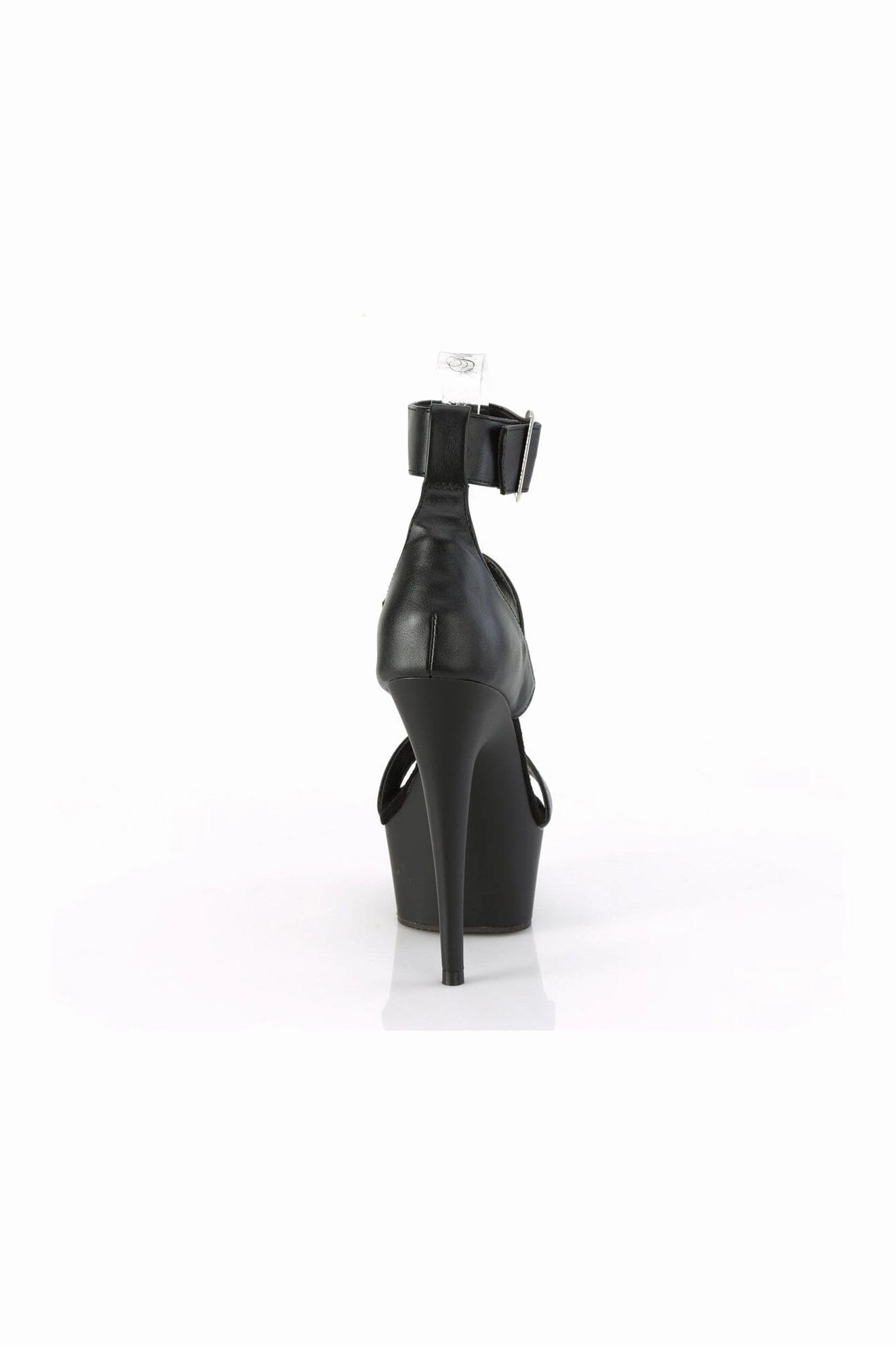 DELIGHT-629 Black Faux Leather Sandal