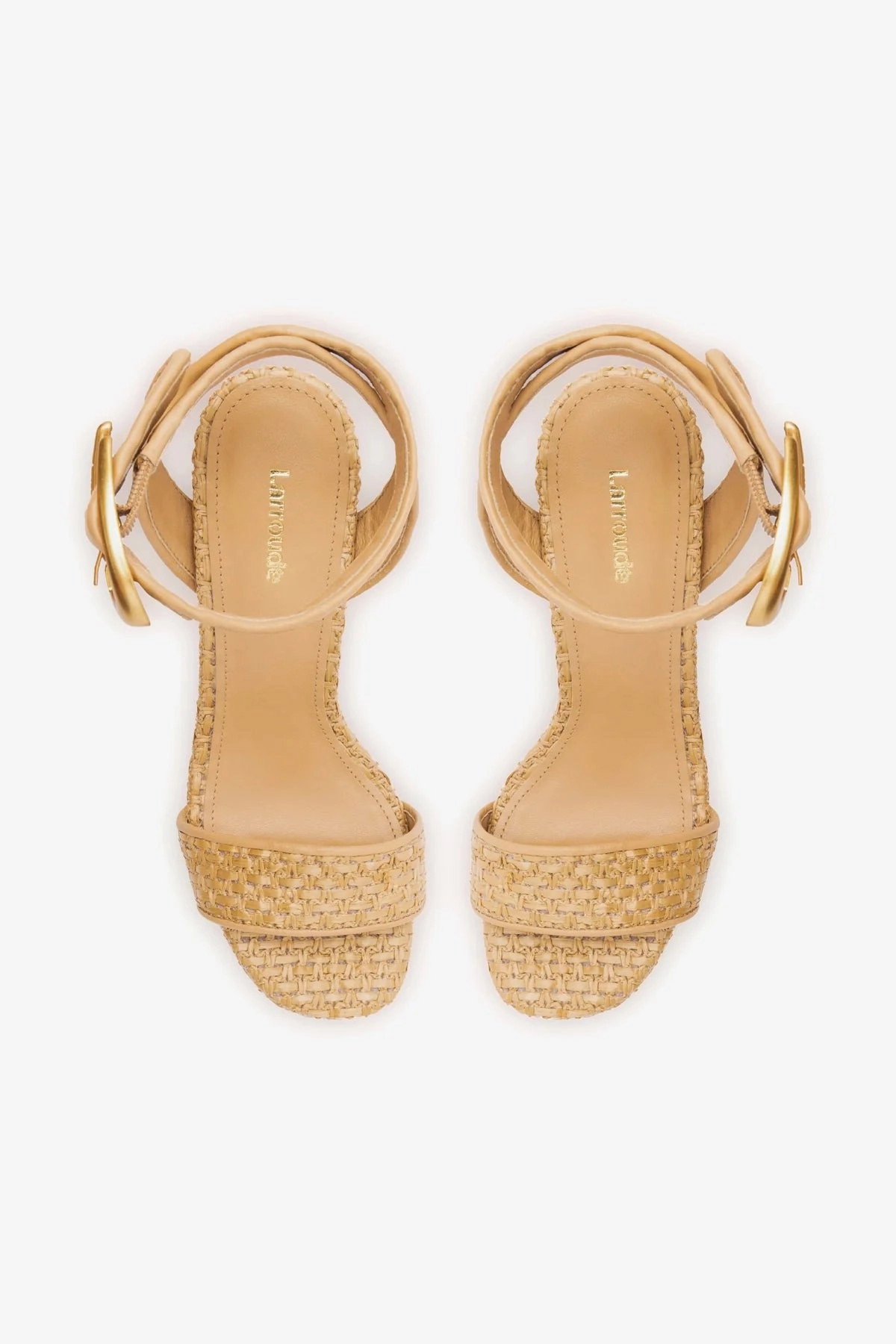 Dolly Verona Sandal In Beige Leather and Natural Raffia