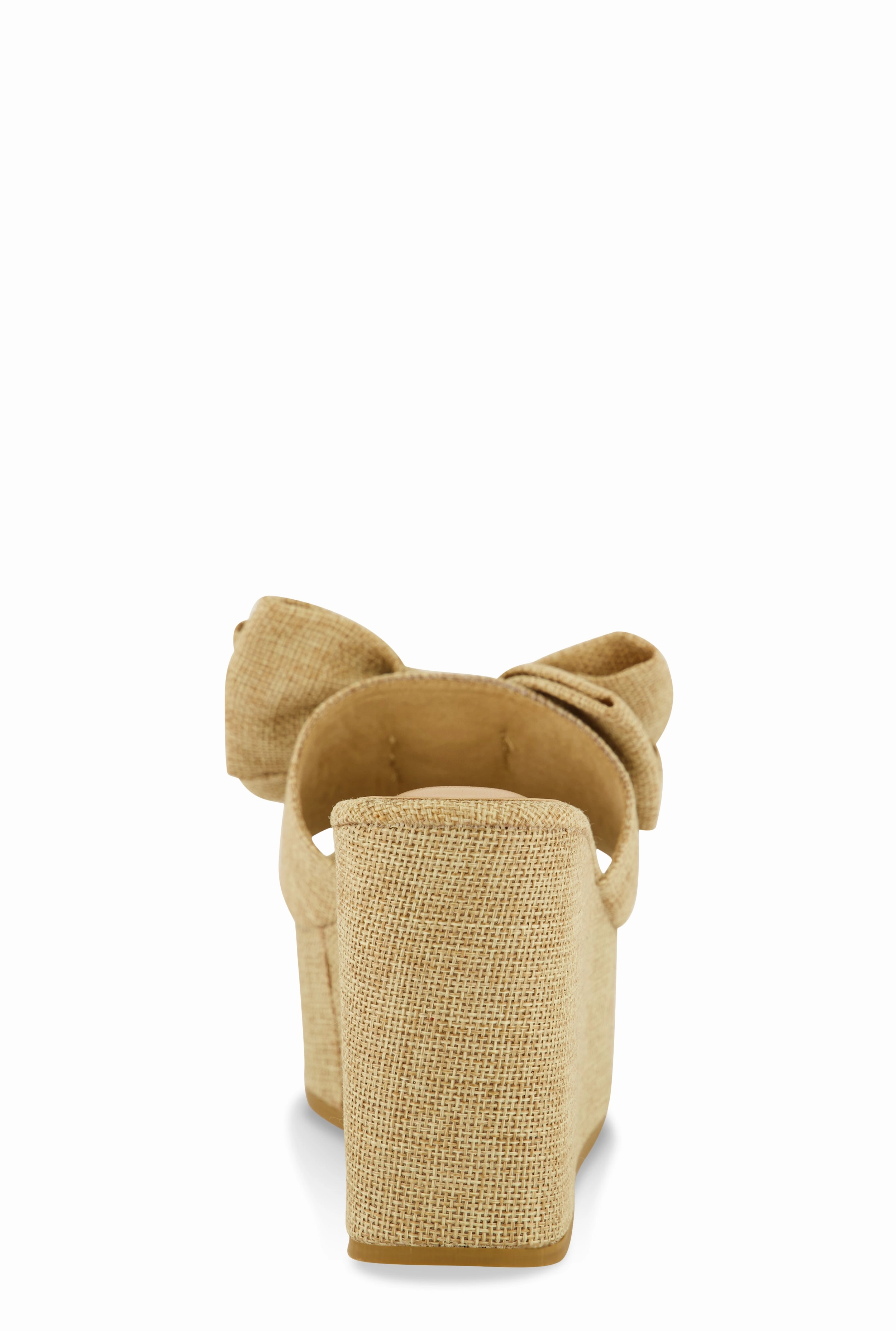 Double Bow Band Wedge Slide Sandals