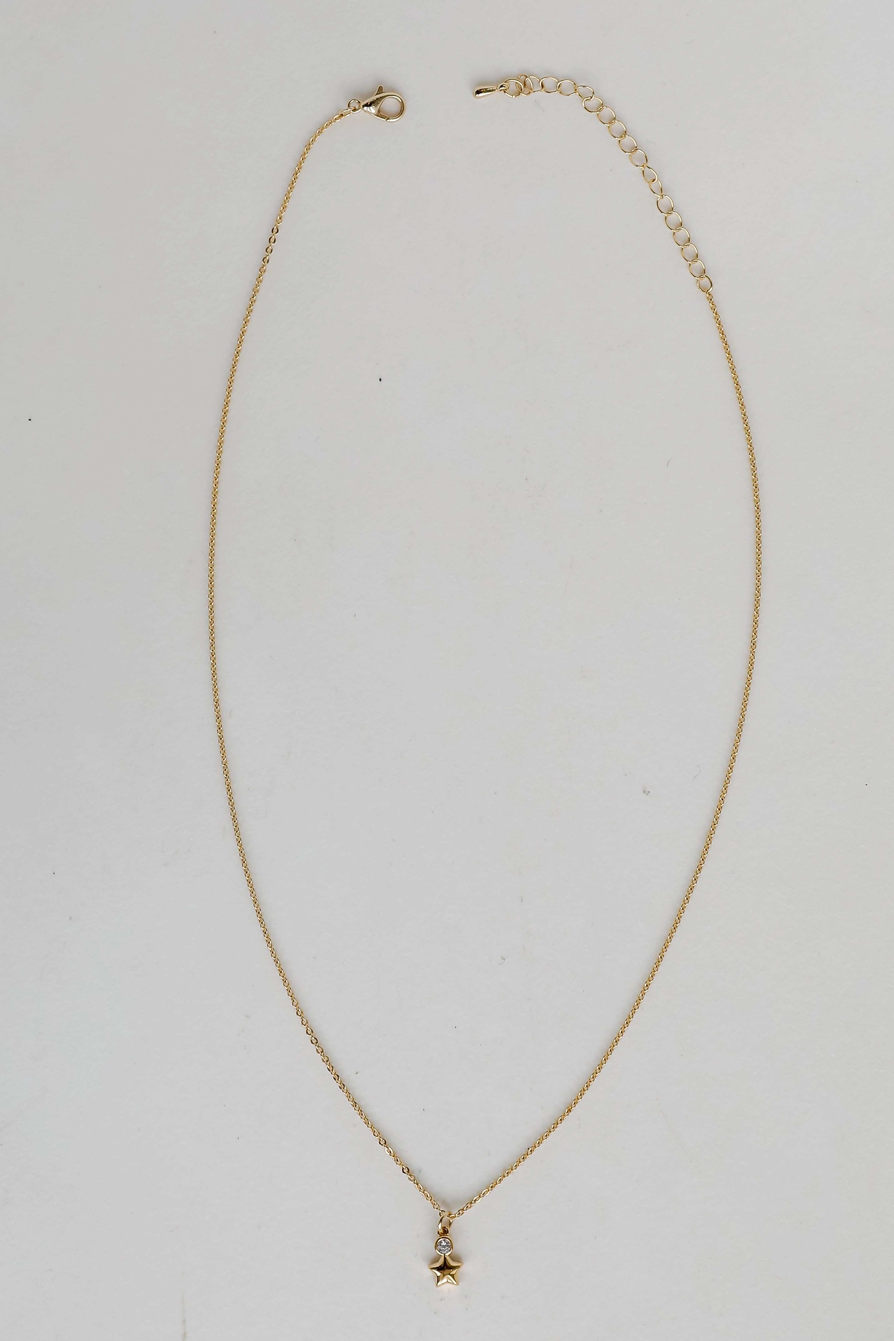 Eleanor Gold Rhinestone Star Charm Necklace