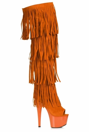 Ellie 709-SEQUOIA 7" Platform Thigh High Fringe Boot