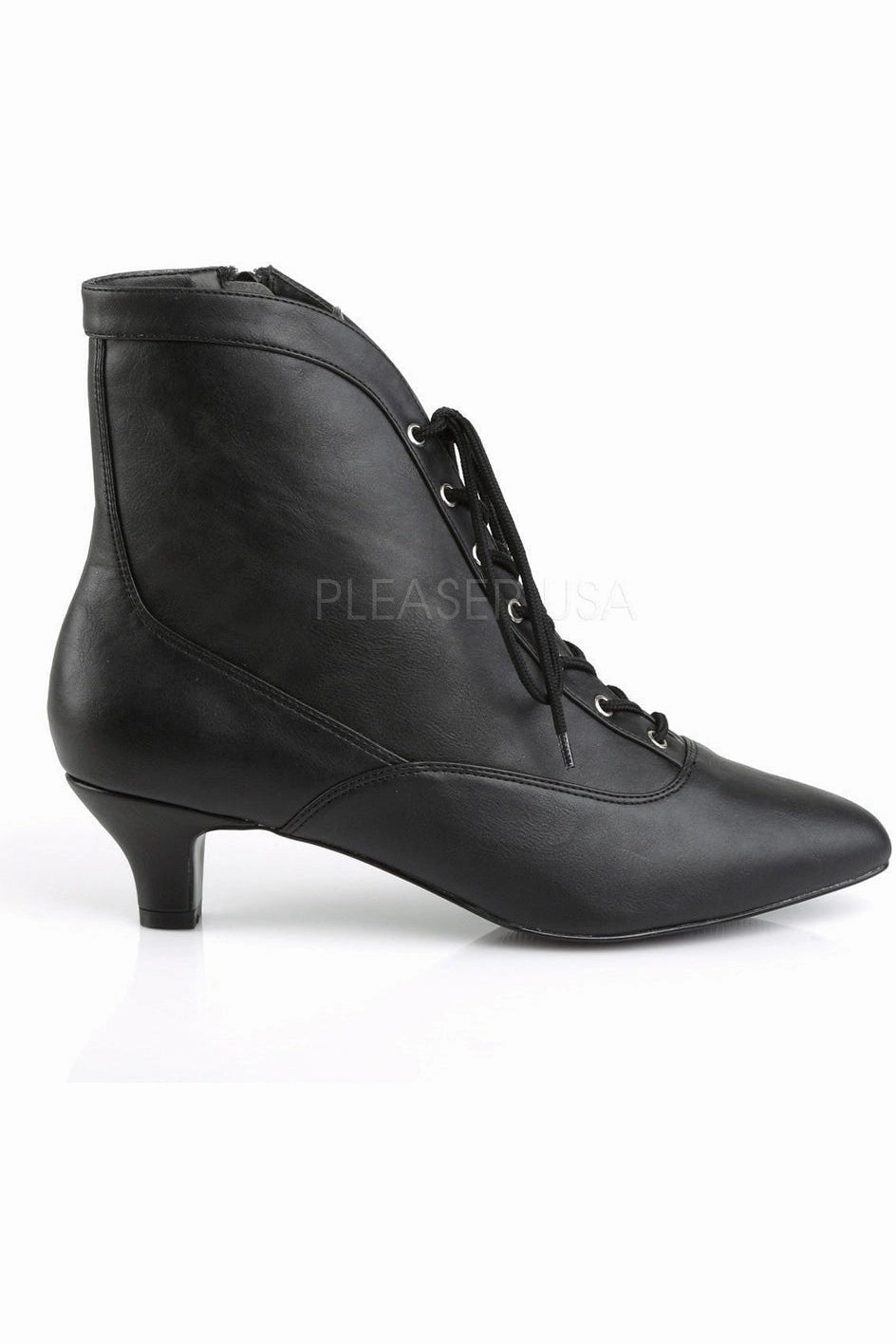 FAB-1005 Ankle Boot | Black Faux Leather