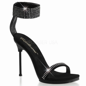FABULICIOUS CHIC-40 Black Nubuck-Black Ankle Strap Sandals