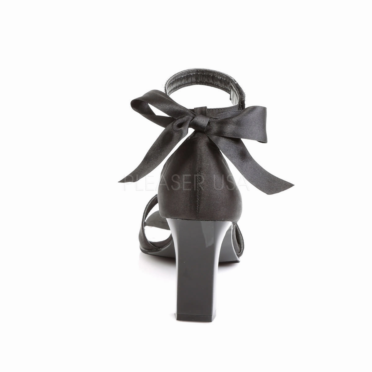 FABULICIOUS ROMANCE-372 Black Satin Closed Back Sandals