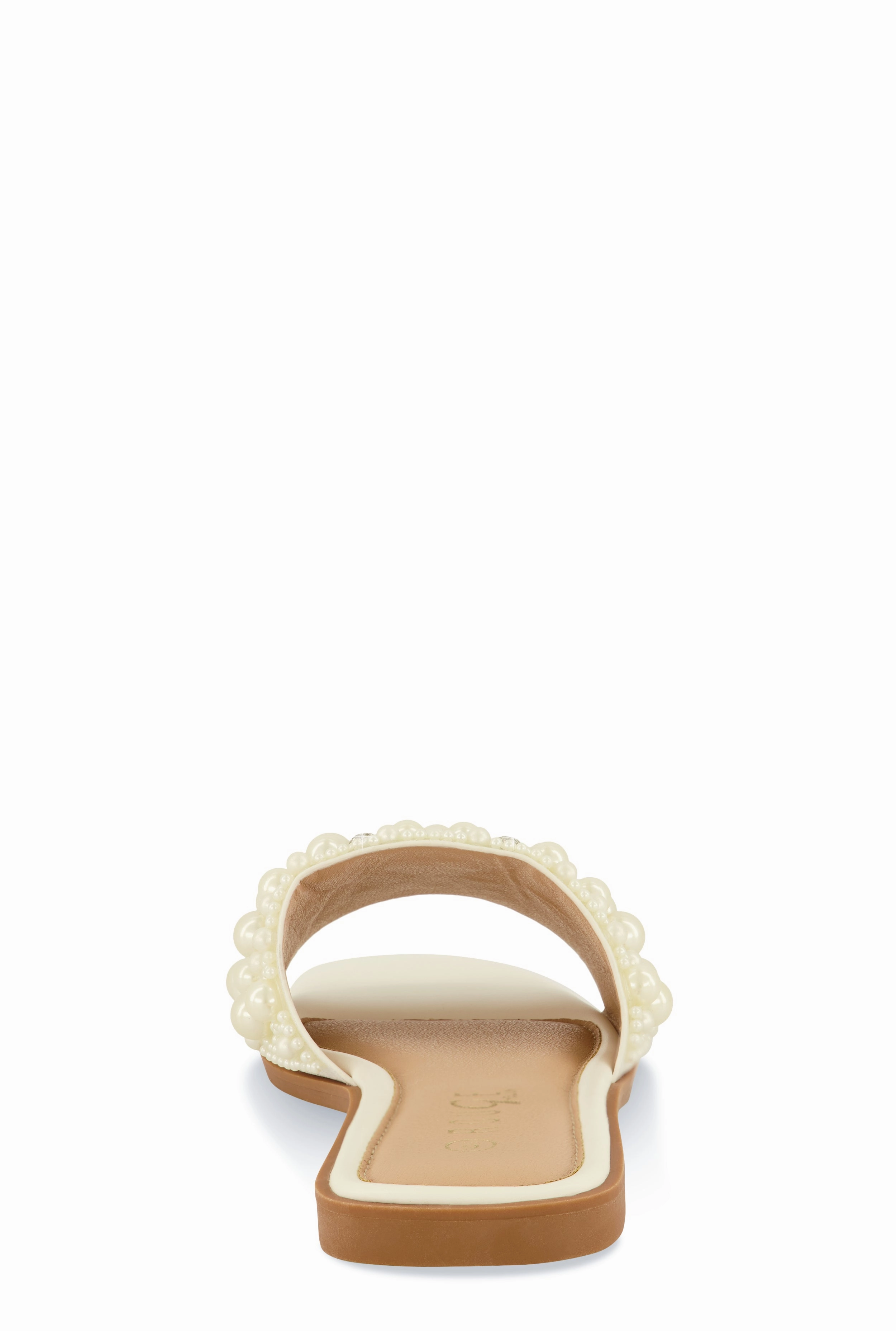 Faux Pearl Rhinestone Band Slide Sandals