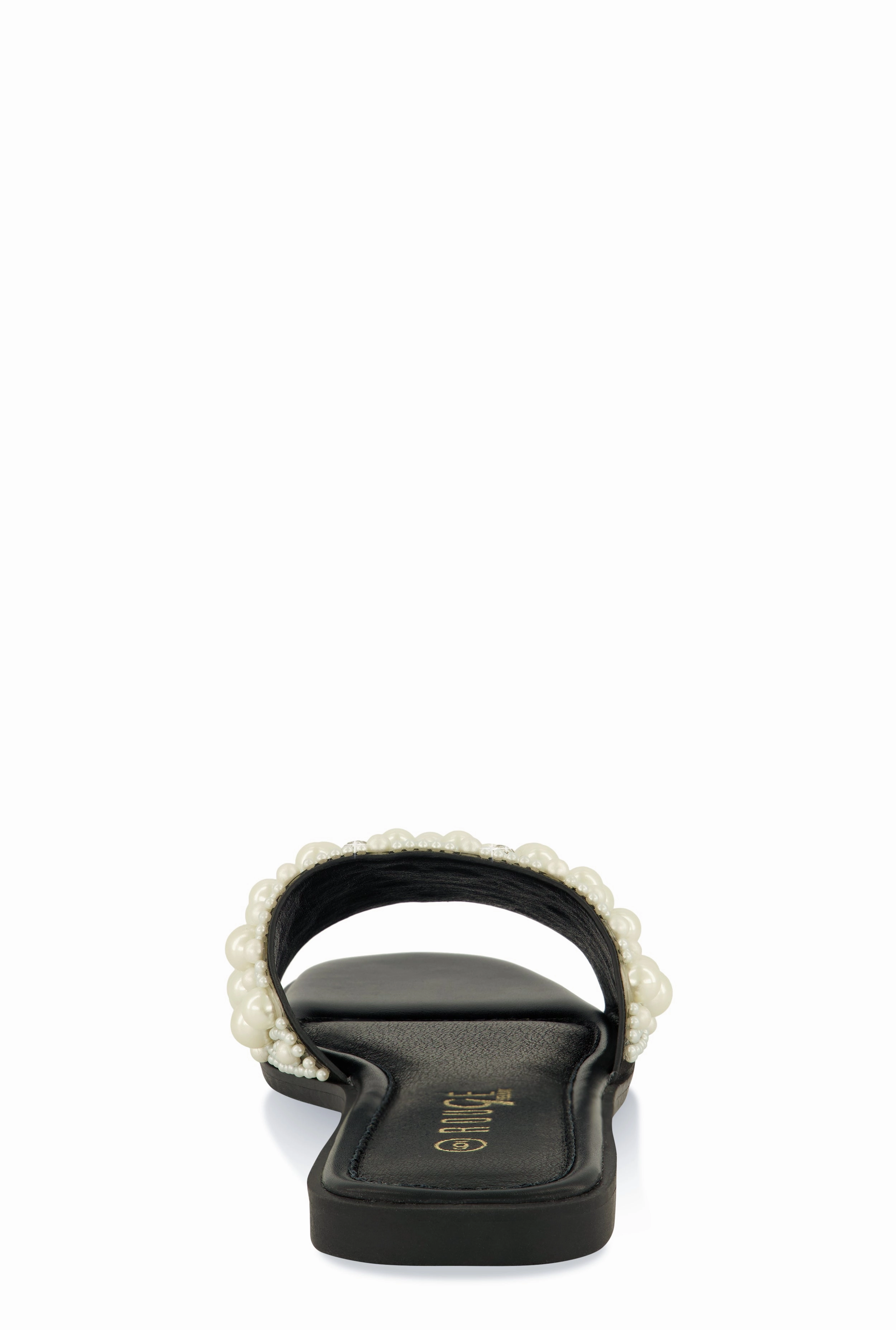 Faux Pearl Rhinestone Band Slide Sandals