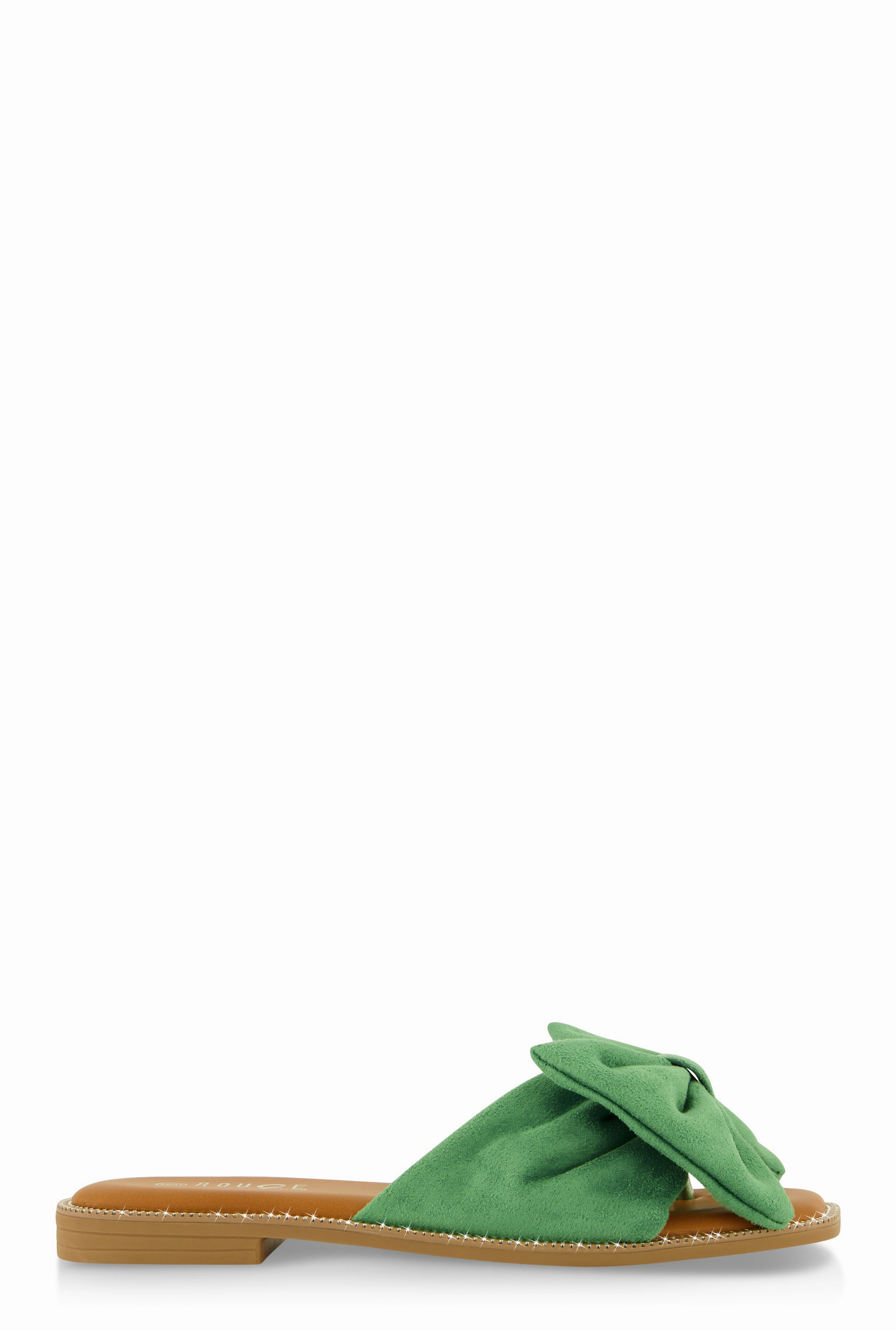 Faux Suede Bow Thong Slide Sandals