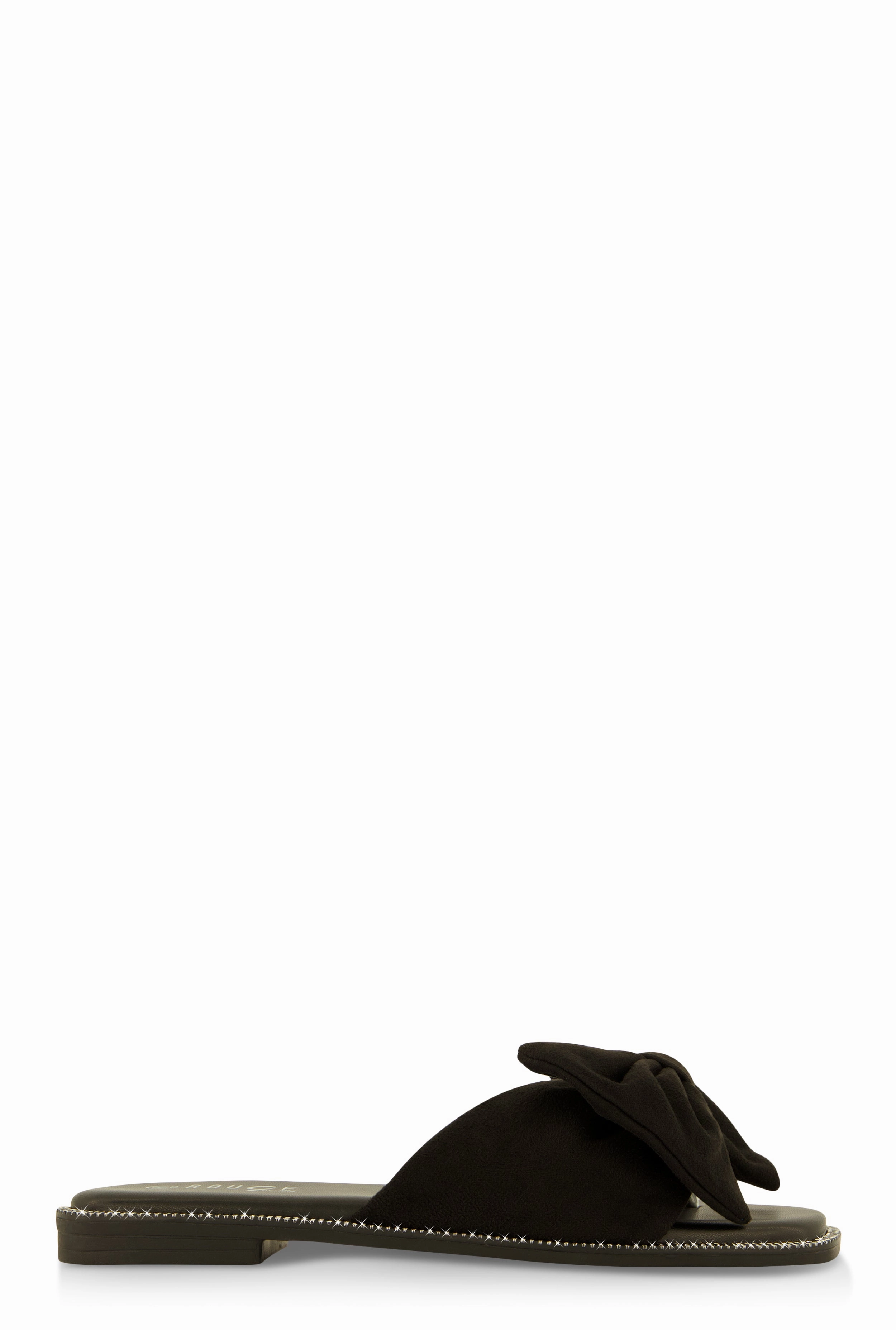 Faux Suede Bow Thong Slide Sandals