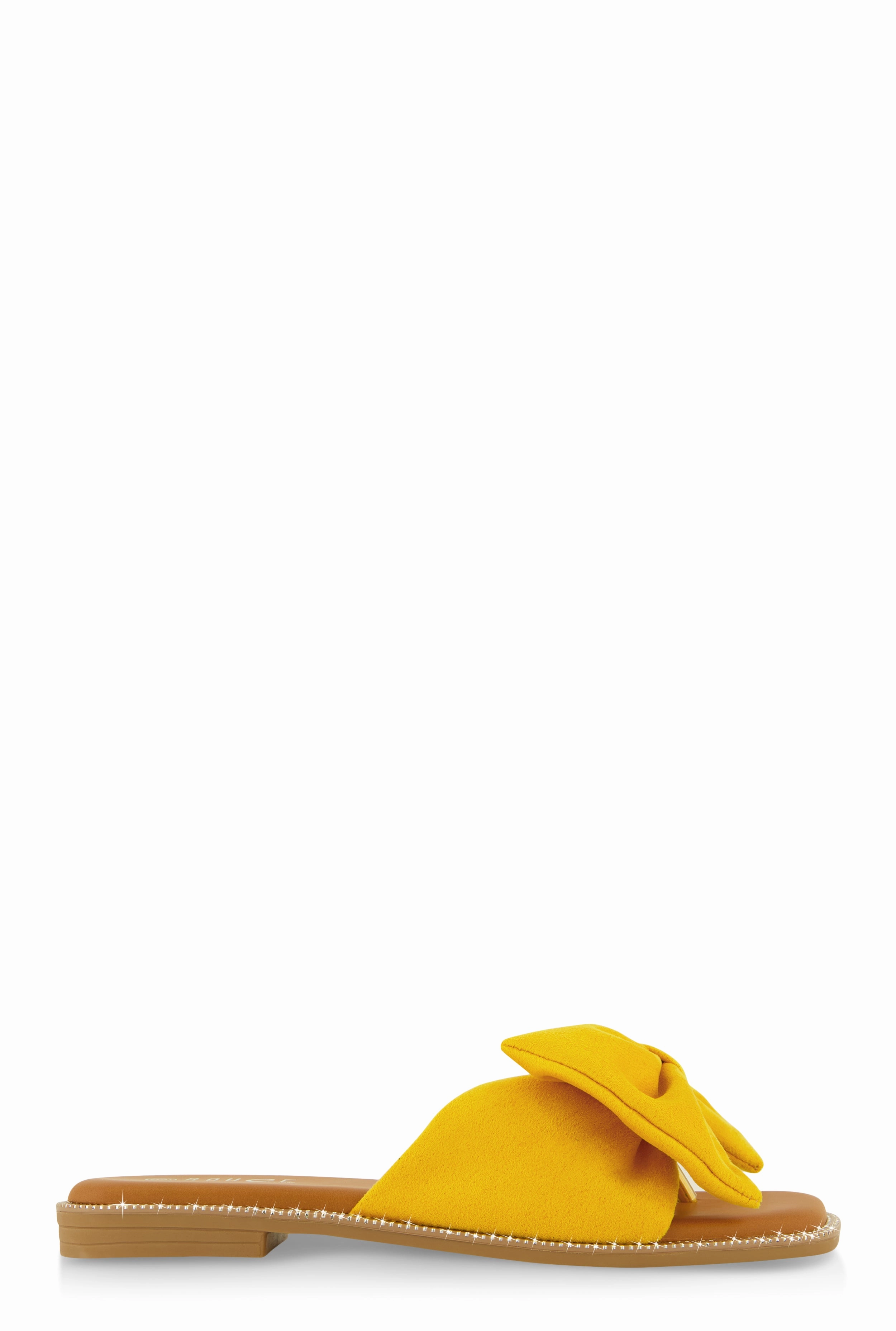 Faux Suede Bow Thong Slide Sandals