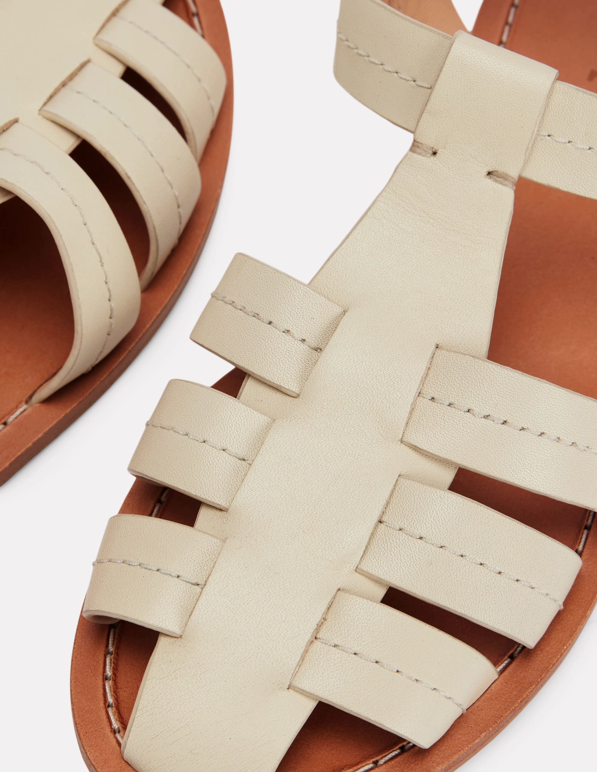 Fisherman Flat Sandals-Ecru