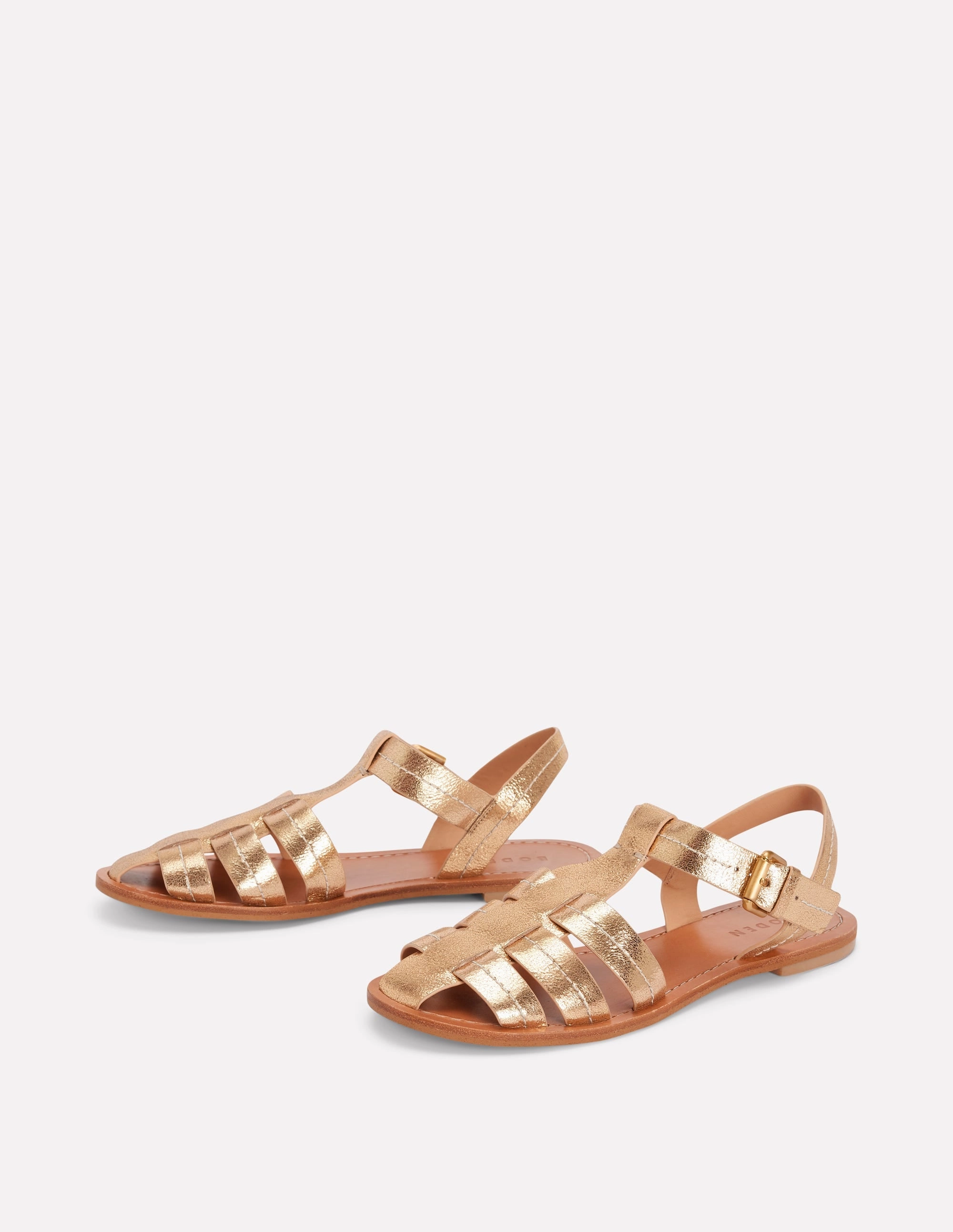 Fisherman Flat Sandals-Gold