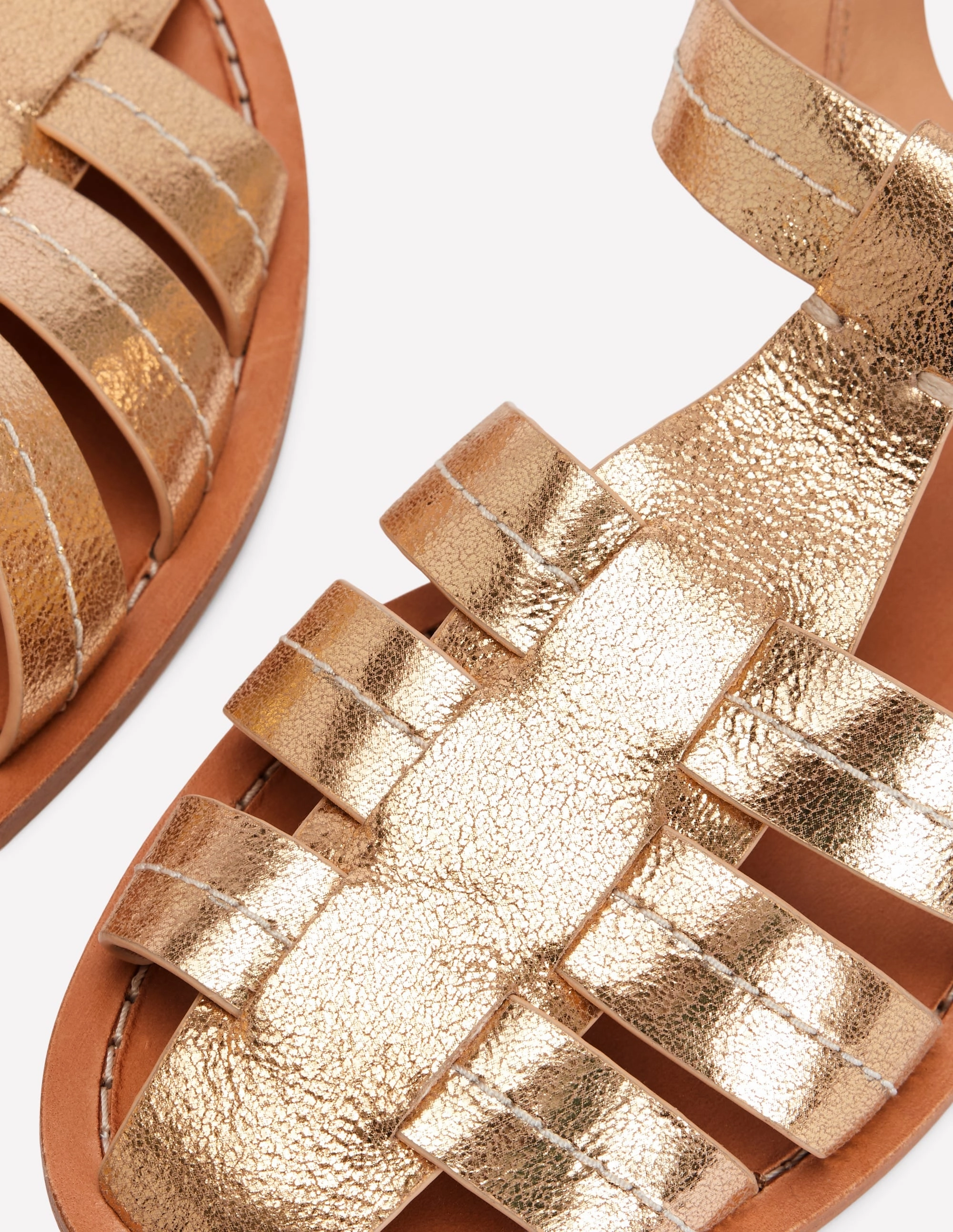Fisherman Flat Sandals-Gold