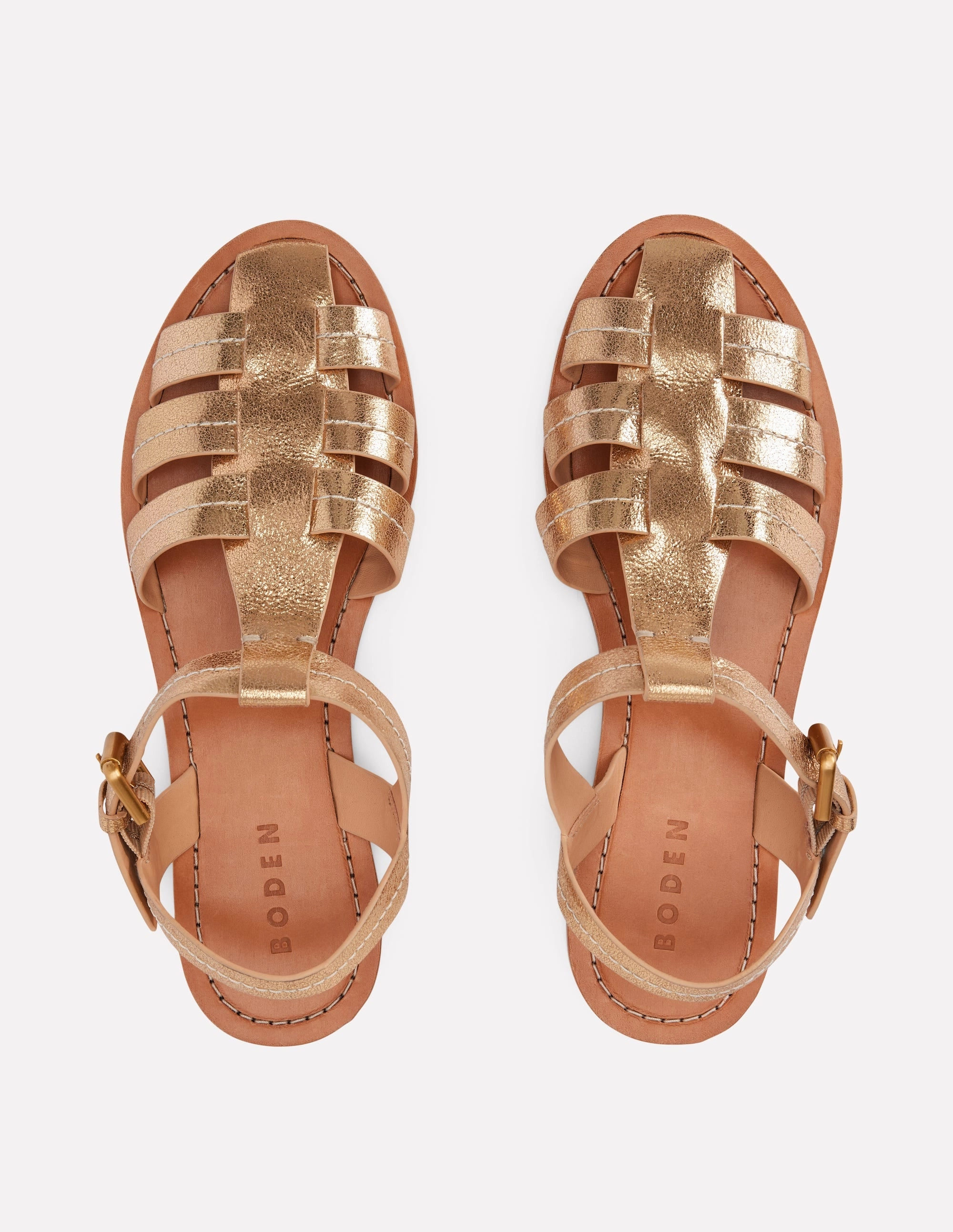 Fisherman Flat Sandals-Gold